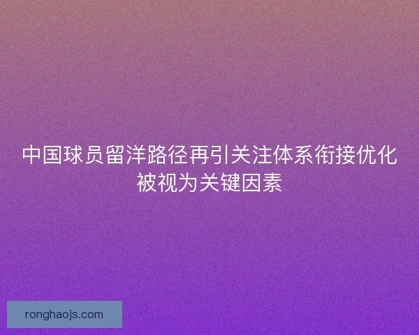 中国球员留洋路径再引关注体系衔接优化被视为关键因素